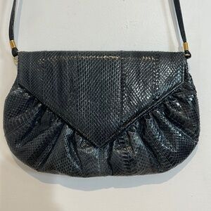 Vintage 80’s Karnig Mann blue snakeskin purse made in Italy